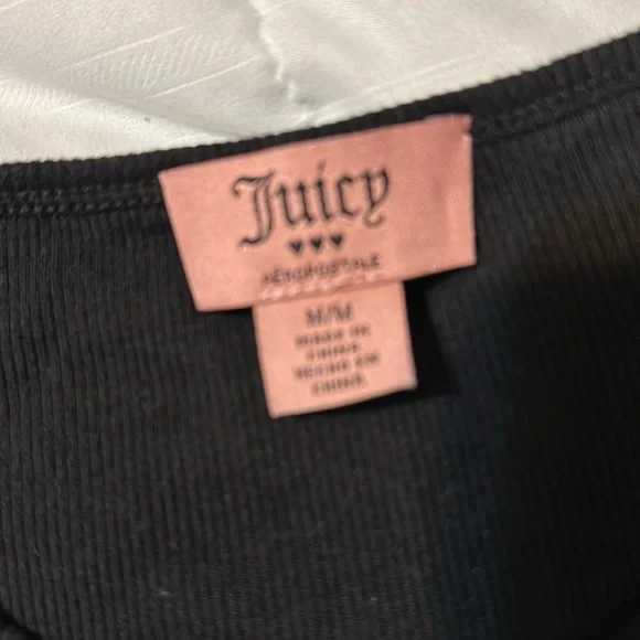 Juicy - Aeropostle - Like New Crop Bling Tank Top. Black - Medium - Picture 2 of 3